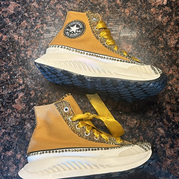 CONVERSE CHUCK 70 AT-CX HI HONEY CUSTOM BLING SIZE MEN 6 / WOMEN 7.5 - Picture 3 of 13